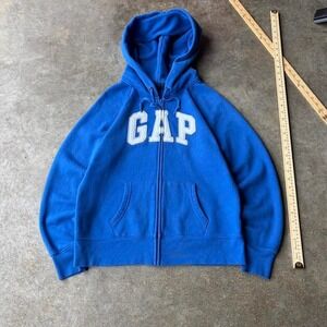 2000s gap blue zip up hoodie